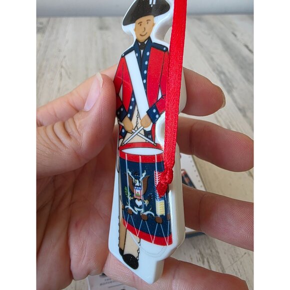 White House Old guard drums porcelain ornament RARE drummer Xmas tree unique Ame - Picture 3 of 7
